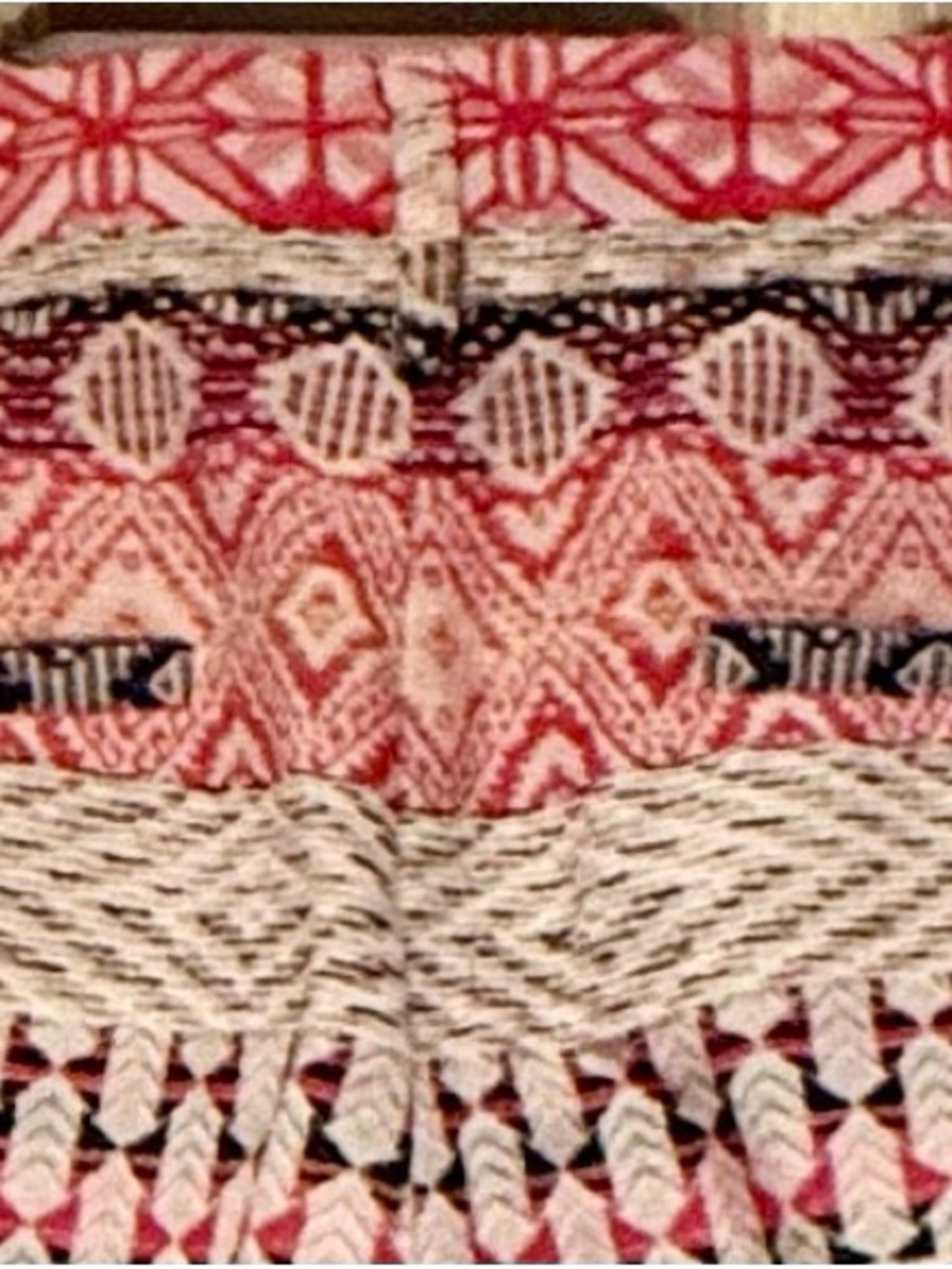 Boho Paisley High-Waist Shorts | Pink & Cream Printed Linen-Blend Bottoms | Sz 8 - Picture 6 of 15